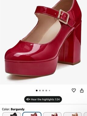 coutgo brand new in box Burgundy Patent Mary Jane Platform Heel size 8 beautiful
